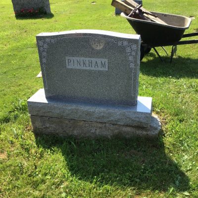 Concrete Foundation Needs Repair. Before Repair. Headstone Restoration.
